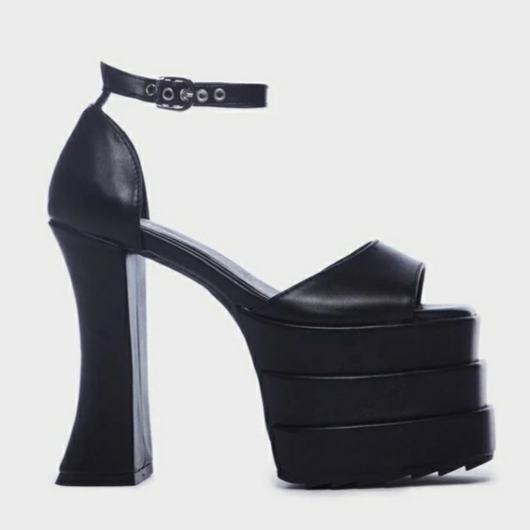 DOLLS KILL Strike Again Chunky Platform Sandals - Picture 2 of 4